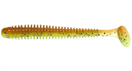 Guma Keitech Swing Impact 4" | 10,2cm | #CT14 Motoroil / Chartreuse | 8 szt.