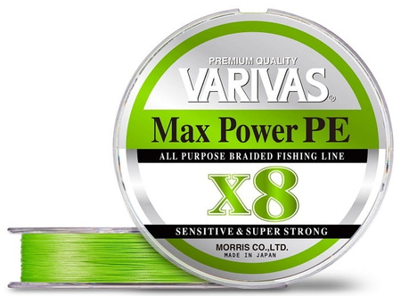 Plecionka Varivas Max Power X8 Premium | 1.5 PE | 28,6lb | Lime Green | 150m