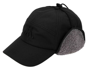 Czapka zimowa MIKADO z daszkiem i polarem - czarna