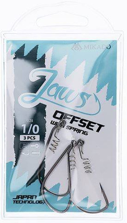 Haczyki Ofsetowe z wkrętem Mikado Jaws Nr 4/0 - 3szt.