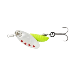 Obrotówka Savage Gear Grub Spinners #0 | Silver Red Lime