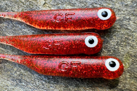 Guma Great Fish GF1 4,9cm | Glitter Red | krewetkowy | 10 szt.