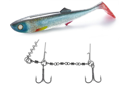 Zestaw guma Mikado SICARIO 18cm/ SHINY FRY + Dozbrojka Mikado Evo Stinger XL
