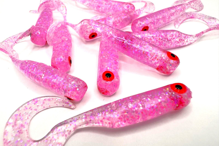 Guma Great Fish GF1 Twister 4,9cm | Glitter Pink | rybny | 10 szt.