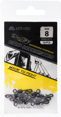 Krętliki szybkiej wymiany Mikado Carp nr 8 - 10szt.