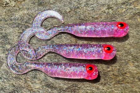 Guma Great Fish GF1 Twister 4,9cm | Glitter Pink | krewetkowy | 10 szt.