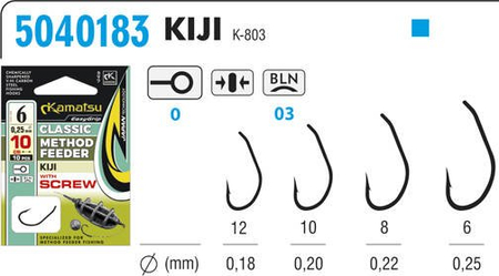 Przypon KAMATSU Method Feeder Classic Kiji z wkrętką na haku 10 i żyłce 0,20mm