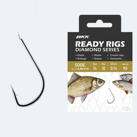 Haczyki z przyponem BKK Sode Ni | #12 | Ø 0.12mm | 70cm