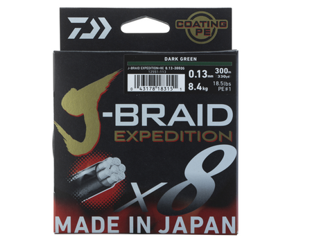 Plecionka Daiwa J-Braid Expedition X8E 0.20mm | 150m | Dark Green