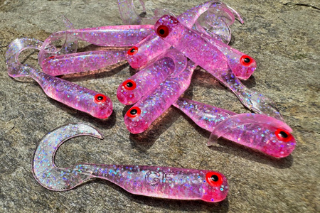 Guma Great Fish GF1 Twister 4,9cm | Glitter Pink | rybny | 10 szt.