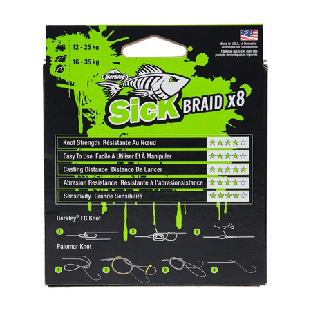 Plecionka Berkley Sick Braid 8 Red 0.14mm | 5.4kg | 150m