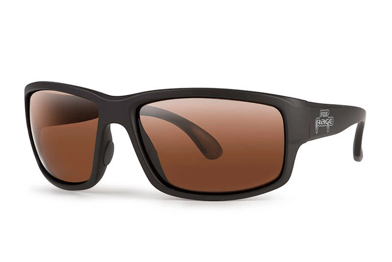 Okulary Polaryzacyjne FOX RAGE Grey Wrap Sunglasses Brown Lense Mirror Eyewear