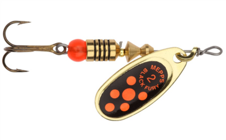 Obrotówka Mepps Black Fury #2 | 4,5g | Złoty/Czerwone Kropki