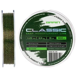 Żyłka Brain Classic Carp Line 0,25mm | 6.6kg | 300m | 3D camo