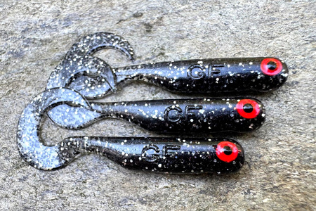 Guma Great Fish GF1 Twister 4,9cm | Glitter Graphite | bezzapachowy | 10 szt.