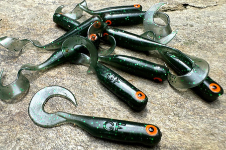 Guma Great Fish GF1 Twister 4,9cm | Magic Green | bezzapachowy | 10 szt. | Dżejsiok Special Edition