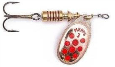 Obrotówka Mepps Aglia Decorees #2 | 4,5g | Miedziana/Czerwone Kropki