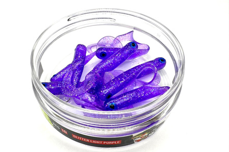 Guma Great Fish GF1 Twister 4,9cm | Glitter Light Purple | bezzapachowy | 10 szt.