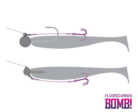 Dozbrojka Sandaczowa DELPHIN BOMB! Twisto RIGS Fluorocarbon #8/8cm - 3 szt. Do gum 13-15cm