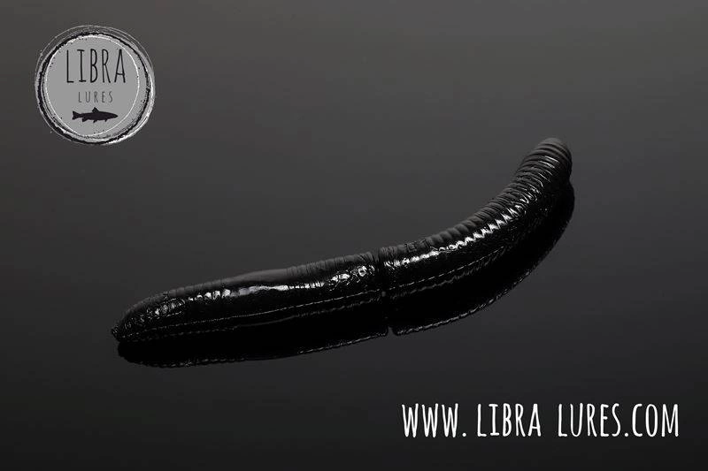 Przynęta LIBRA LURES Fatty D'Worm 7.5cm -040 - black- 8szt (zapach krylowy)