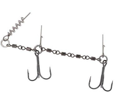 Dozbrojka z krętlików Mikado Jaws Double Evo Stinger XL - 35kg - kotwice nr 2/0 do gu | 18-22cm