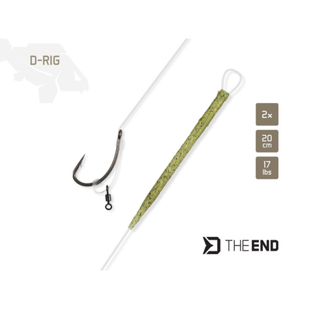 Przypon Karpiowy Przypon Delphin THE END D-Rig 2szt. | 20 cm / 17lbs / #4