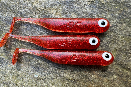 Guma Great Fish GF1 4,9cm | Glitter Red | bezzapachowy | 10 szt.