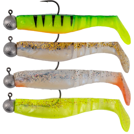 Gumy Mikado FISHUNTER 8cm | zgłówką Jaws - MIX - 4szt.