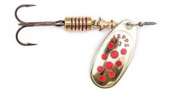 Obrotówka MEPPS COMET DECORE #2 złoty / czerwone kropki 4.5g