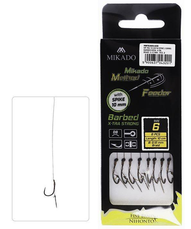 Przypony do methody Mikado z igłą - haczyk 12 / plecionka: 0.12 mm - 8szt.