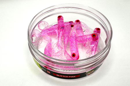 Guma Great Fish GF1 Twister 4,9cm | Glitter Pink | krewetkowy | 10 szt.