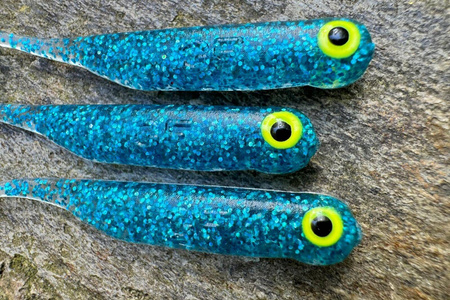 Guma Great Fish GF1 4,9cm | Glitter Blue | krewetkowy | 10 szt.