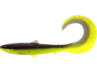 Guma WESTIN BullTeez Curltail 8cm - 3g - Black Chartreuse