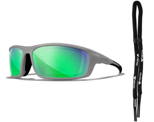 Okulary polaryzacyjne Wiley X - GRID Captivate Green Mirror Matte Cool Grey Frame