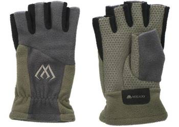 Rękawiczki polarowe MIKADO bez palców - Szaro-zielone - rozmiar L