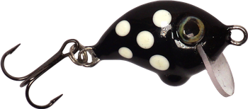 Wobler A.J Lures Żniwiarz 2.5cm - tonący - Czarny w Białe Kropki