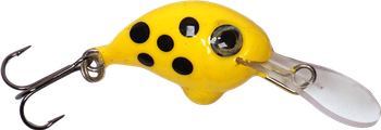 Wobler A.J Lures Żniwiarz SDR 2.5cm - tonący - Żółty w Czarne Kropki