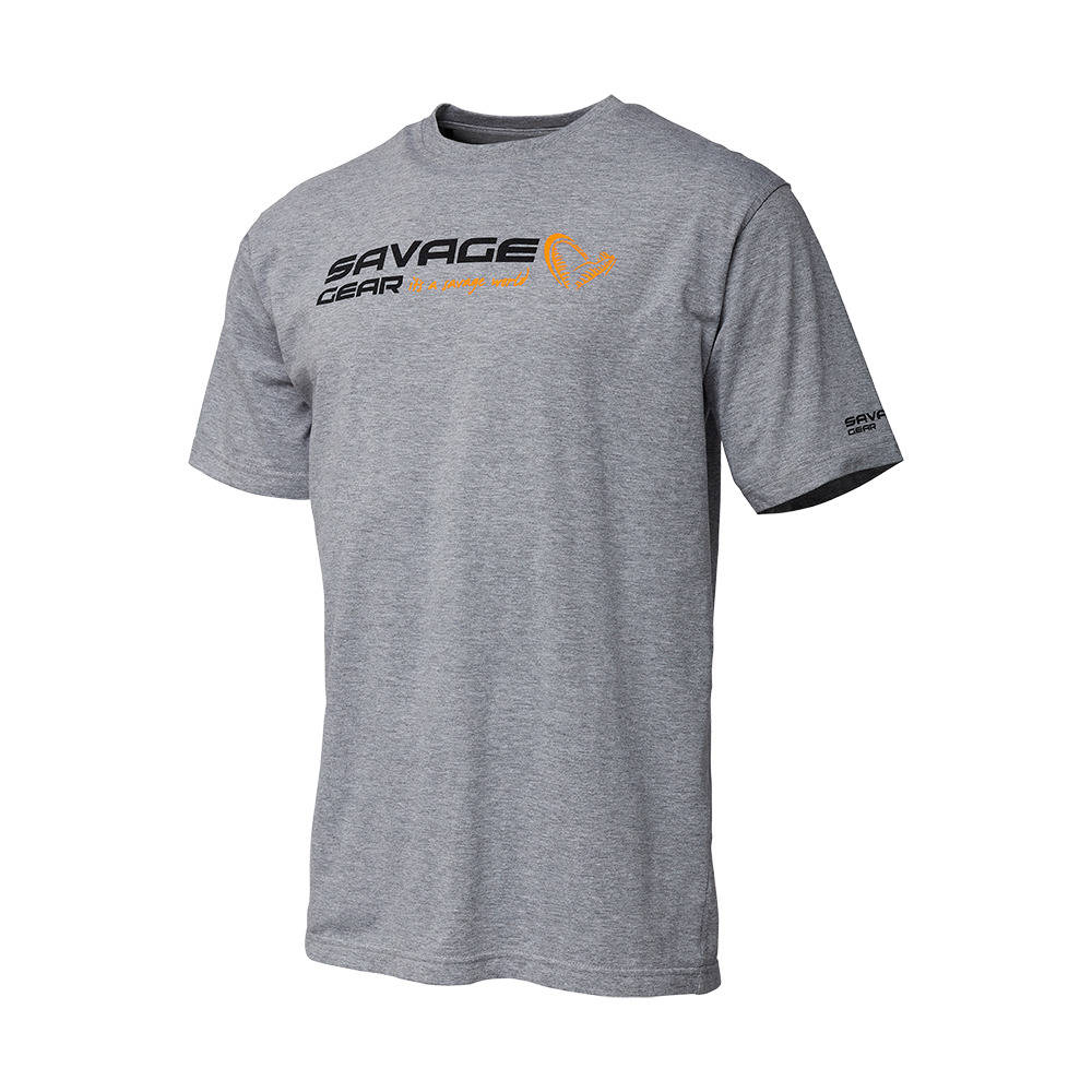 .Koszulka SAVAGE GEAR Signature Logo T-Shirt Grey Melange - roz. XL