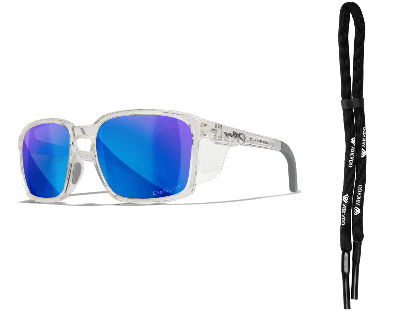 .Okulary polaryzacyjne WILEY X Alfa Captivate Blue Mirror Gloss Clear Crystal Frame