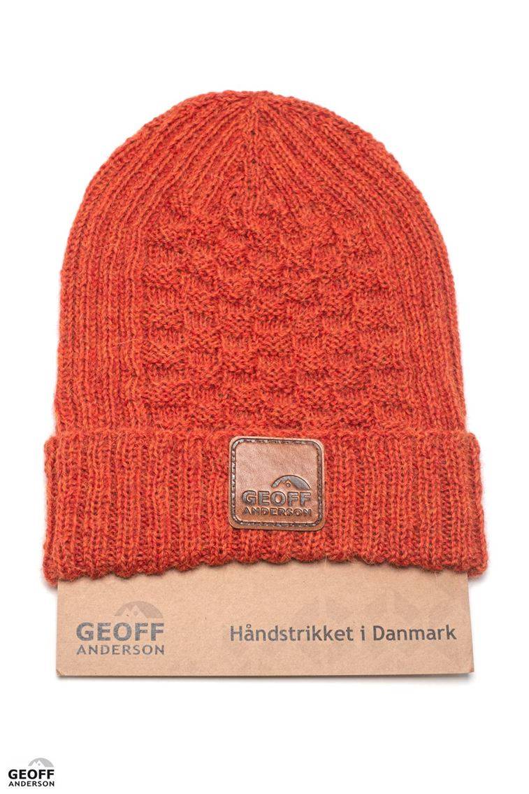 Czapka Geoff Anderson - Hand-knitted Orange