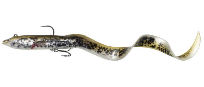 .Guma SAVAGE GEAR 4D Real Eel 30cm 80g -  OLIVE/ PEARL PHP - 1 szt