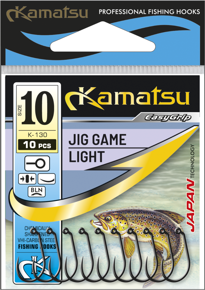 Haczyki Kamatsu Jig Game Light K-130 - bezzadziorowe - roz. 12